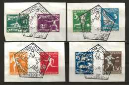 PAYS-BAS: Obl., N° YT 199 à 206, Série Sur 4 Frgts Av. 2 Tp Diff., Obl. Ct Des JO, TB - Used Stamps