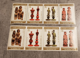 SAO TOME AND PRINCIPE CHESS 2 SETS PERF&IMPERF MNH - Schaken