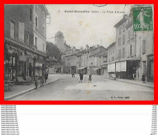 CPA (38) SAINT-MARCELLIN.  La Place D'Armes, Animé Café...H471 - Saint-Marcellin