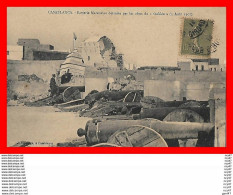 CPA MILITARIA.Guerre Franco-Marocaine.  CASABLANCA, Batterie Marocaine Détruite Par Le "galilée" 1907...CO1124 - Andere Kriege