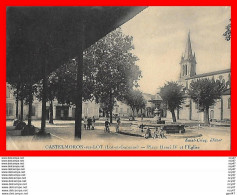 CPA (47)  CASTELMORON.   Place Henri IV Et L'église, Animé, Enfants, Vélo, Fontaine...H268 - Castelmoron