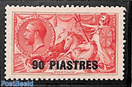 Great Britain 1921 Levant, 90 Piastres On 5sh, Stamp Out Of Set, Unused (hinged) - Neufs