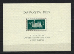 DANZIG GDANSK DAPOSTA 1937 NEUF* BLOC N°1 MI - Blocks & Kleinbögen