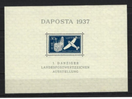 DANZIG GDANSK DAPOSTA 1937 NEUF* BLOC N°2 MI - Blocks & Sheetlets