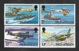 SE)1978 ISLE OF MAN, 60TH ANNIVERSARY OF THE ROYAL AIR FORCE, AIRCRAFT, 4 STAMPS MNH - Man (Insel)