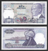 SE)1986 TURKEY, 1000 LIRA BANKNOTE OF THE CENTRAL BANK OF TURKEY, WITH REVERSE, VF - 1934-39 Sandschak Alexandrette & Hatay