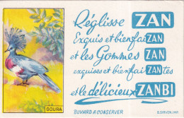 Buvard ZAN Réglise ZAN Exquis Et Bien FaisanZAN Série  Oiseau GOURA - Dulces & Biscochos