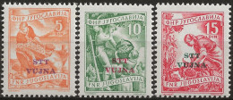 TZB98-100L - 1954 Trieste Zona B, Sassone Nr. 98/100,  Serie Completa Di 3 Francobolli Nuovi Con Traccia Di Linguella */ - Nuovi