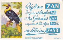 Buvard ZAN Réglise ZAN Exquis Et Bien FaisanZAN Série  Oiseau  ONANORRHINE - Sucreries & Gâteaux