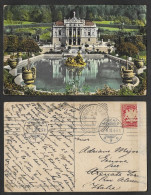 SE)1922 GERMANY, POSTCARD ETTAL PALACE, LINDERHOF, COAT OF ARMS, CIRCULATED FROM MUNICH TO ITALY, VF - 1922-1923 Emisiones Locales