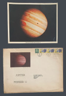 SE)1975 UNITED STATES, POSTCARD VIEW OF JUPITER FROM PIONEER 10, SPACE MISSIONS, PIONEER 10, CIRCULATED TO MONTEVIDEO- U - Oblitérés