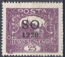 Silésie Orientale 1920 N° 8B MH 13¾ X 11½ SO Château De Prague (K6) - Silesia