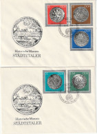 DDR 1986, 2 FDC's Unused, Historical Coins, City Thalers - Briefe U. Dokumente