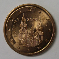 ESPAGNE - 2 CENT 2000 - COMPOSTELLE - SUPERBE A FLEUR DE COIN - Espagne