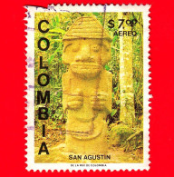 COLOMBIA - Usato - 1981 - Scoperte Archeologiche - Statua Dell'uomo-giaguaro (Parco Archeologico Di San Agustin) - 7.00 - Colombia
