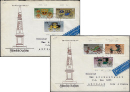 Allemagne De L'Est DDR 1976 Y&T 1823 à 1828 Sur 2 Lettres Pour Abidjan. Calèches Historiques Sans Chevaux - Diligencias