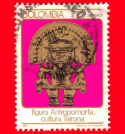COLOMBIA - Usato - 1982 - Figura Antropomorfa Dorata Della Cultura Tairona - 25 - Colombia