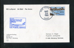 "USA" 1986, Erstflugbrief LH 401 Mit Boeing 747 "New York-Nuernberg" (A0071) - 3c. 1961-... Lettres