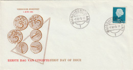 Nederland 1965, Increased Letter Postage, Stamped Mijnsheerenland (verhoogde Briefport), Coins - Lettres & Documents