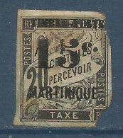 MARTINIQUE , Timbre Taxe Surchargé "TIMBRE-POSTE 15 C. MARTINIQUE" , 15 Cts Sur 20 Cts , 1891-92 , N° Y&T 21 , ( O ) , µ - Used Stamps