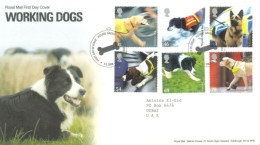 GREAT BRITAIN - 2008, FDC STAMPS OF WORKING DOGS. - Cartas & Documentos