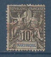 MARTINIQUE , Timbre Du Type De 1892 , 10 Cts , N° Y&T 35 , ( O ) , µ - Gebraucht