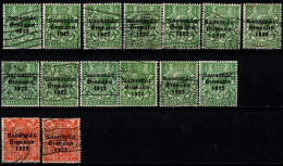 1923 Harrison 3 Line Coil In Blue Black Ink, With Fiscal Cancellation, Parcel Post And Commercial Cancel 15 In Total - Used Stamps