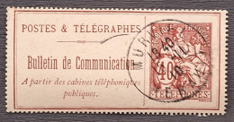 France 1900/06 N°26 Foncé Ob TB - Telegraphie Und Telefon