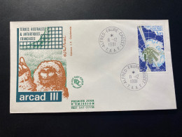 Enveloppe 1er Jour "Satellites - Arcade III" - 11/12/1981 - PA69 - TAAF - Crozet - FDC