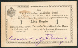 German East Africa 1 Rupie 1916 Rosenberg Nr.928s RARITÄT, II- - Deutsch-Ostafrikanische Bank