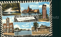 72271804 Leer Ostfriesland Springbrunnen Rathaus Wasserturm Haus Samson Hafen Ba - Leer