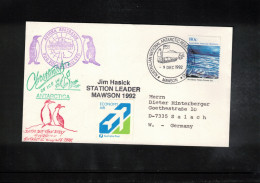 Australian Antarctic Territory 1992 Antarctica - Base Mawson - Ship Aurora Australis - Christmas - Forschungsstationen