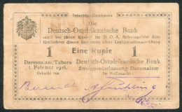 German East Africa 1 Rupie 1916 Rosenberg Nr.928t RARITÄT, III- - Deutsch-Ostafrikanische Bank