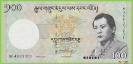 Voyo BHUTAN 100 Ngultrum 2011 P32b B221b N UNC Tashichiho Dzong - Bhután