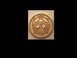 DAF-032 Médaille Métal Doré BMF à Identifier,à Décor De Personnage Militaire - Altri & Non Classificati
