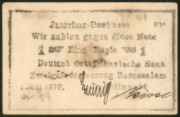 German East Africa 1 Rupie 1. Juli 1917 Rosenberg Nr.936d RARITÄT, III - Deutsch-Ostafrikanische Bank