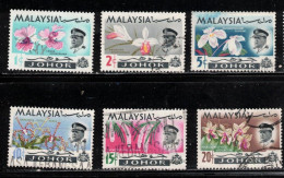 MALAYSIA JOHORE Scott # 169//75 Used - Orchids - Short Set - Malaysia (1964-...)