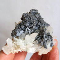 #AUG04.08 Magnifique GALÈNE, Quartz Cristaux (Nikolaevskoye Mine, Dalnegorsk, Primorskiy Kray, Russie) - Minerales