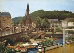 72270710 Gemuend Eifel Zusammenfluss Von Olef Und Urft Bruecke Kirche Cafe Gemue - Schleiden