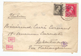 Lettre Occupation Italienne En France 1941 Menton Mentone Cachet Bandeau Censure Geoffnet Flawinne - Andere & Zonder Classificatie