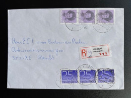 NETHERLANDS 1985 REGISTERED LETTER ARNHEM ELDERVELDPLEIN TO UTRECHT 24-10-1985 NEDERLAND AANGETEKEND - Covers & Documents