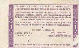 Bon De Solidarité France 1 Franc - Pétain 1941 / 1942 KL.02 Série C - Bons & Nécessité