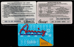 TT93-COLOMBIA PREPAID CARDS - 1998/2000 - USED - AMIGO - $ 1.000- 3 DIFF- FIRST CARD ON THIS COMPANY IN 1998 - Colombia