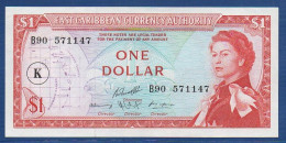 EAST CARIBBEAN STATES - St. Kitts - P.13k – 1 Dollar ND (1965) AU-, S/n B90 571147 - East Carribeans