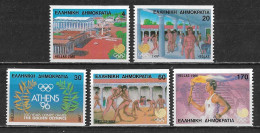 GREECE 1988 Olympic Games In Seoul Vertical Perf 14 Complete MNH Set With CF On Gum Vl. 1744 / 1748 Aa - Unused Stamps