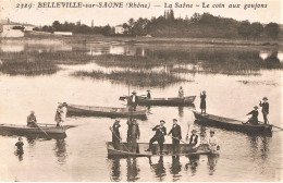 BELLEVILLE Sur SAONE (Rhône) - La Saône - Le Coin Aux Goujons - Pêcheurs - Barques - Animée - Belleville Sur Saone