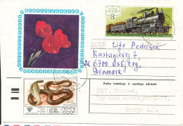 USSR Cover Sent To Denmark 9-6-1979 With Topic Stamps SNAKE And LOCOMOTIVE - Lettres & Documents