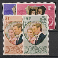 ASCENSION - 1972-73 - N°YT. 165 à 166 + 178-179 - Royal Family - Neuf Luxe ** / MNH / Postfrisch - Ascension (Ile De L')