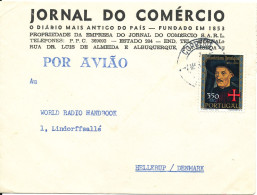 Portugal Cover Sent Air Mail To Denmark 1961 ?? Single Franked - Cartas & Documentos