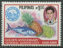 Philippinen 1989 General-Santos-Stadt Wappen Fisch 1927 Postfrisch - Philippines